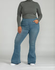Bluberry Denim Pull-On Flare Leg Rara