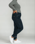 Bluberry denim Elastic Waistband Capri Palmer