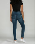 Bluberry Denim Elastic Waistband Ankle Length Eloise