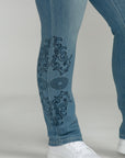 Bluberry denim Zipper-fly Ankle Length Kinley
