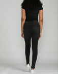 Bluberry Denim Elastic Waistband Slim Leg Black medium Wash