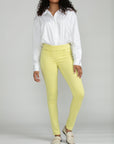 Bluberry Denim Elastic Waistband Ankle length Yellow Iris Fia