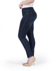 Bluberry Denim Elastic Waistband Ankle Length Opelia
