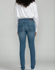 Bluberry Denim Elastic Waistband Slim Leg medium Wash