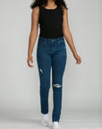 Bluberry Denim Zipper-Fly Slim Leg Amanda