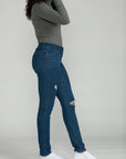 Bluberry Denim Zipper-Fly Slim Leg Amanda