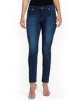 Bluberry Denim Zipper-Fly Straight Leg Dark Navy Rinse with Spray
