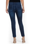 Bluberry Denim Zipper-fly Ankle Length Dark Navy Rinse Wash With Pp Spray
