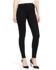 Bluberry Denim Zipper-Fly Skinny Leg Black Rinse Wash
