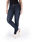 Bluberry Denim Zipper-Fly Skinny Leg Dark Navy Rinse Wash with Pp spray
