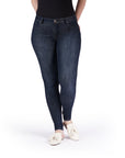 Bluberry Denim Zipper-Fly Skinny Leg Dark Navy Rinse Wash with Pp spray