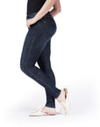 Bluberry Denim Zipper-Fly Skinny Leg Dark Navy Rinse Wash with Pp spray
