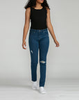 Bluberry Denim Zipper-Fly Slim Leg Amanda