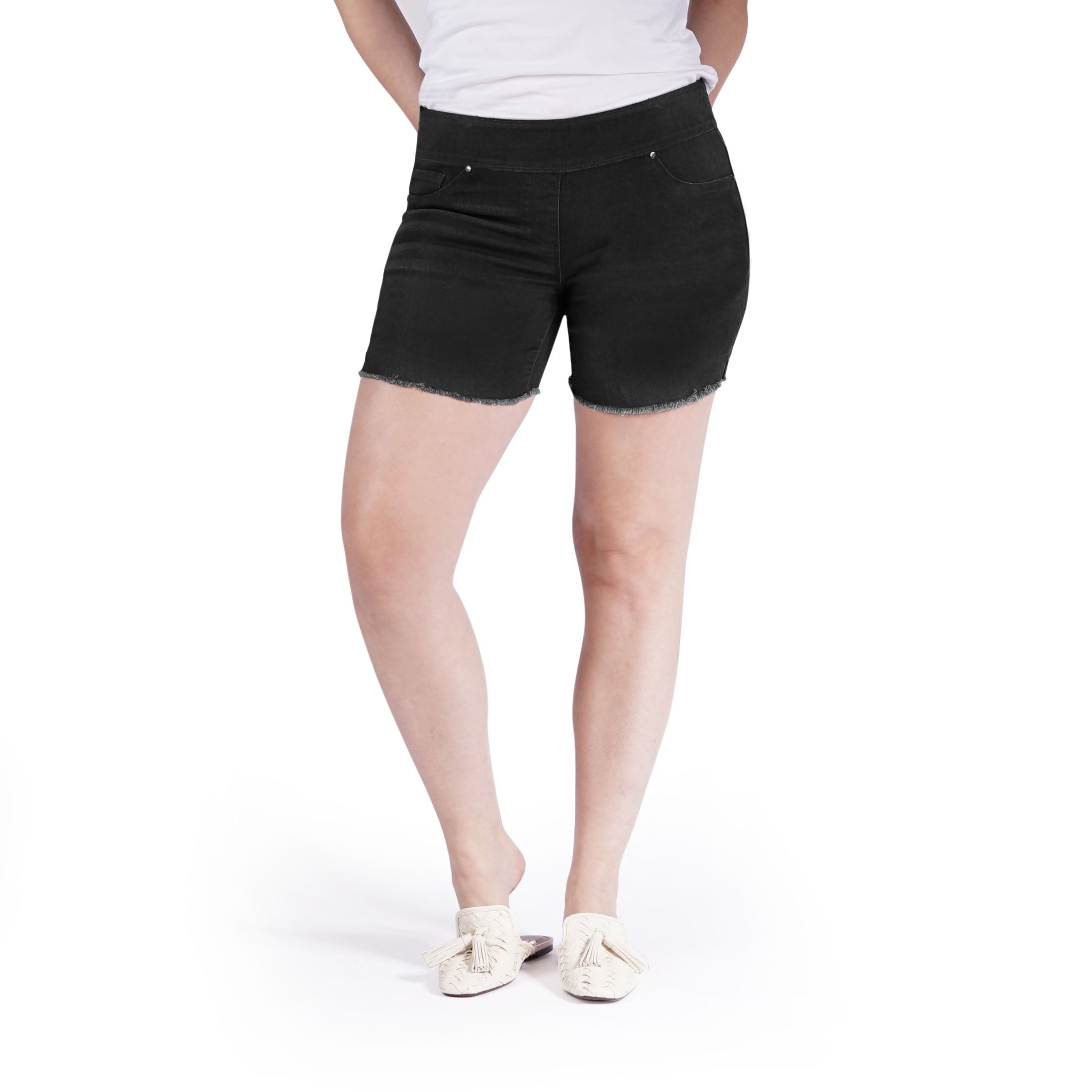 Bluberry denim Elastic Waistband Shorts Posie
