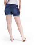 Bluberry denim Elastic Waistband Shorts Yara