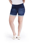 Bluberry denim Elastic Waistband Shorts Yara